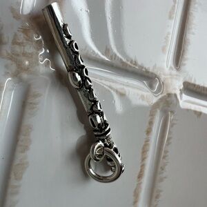 Flute Vintage Sterling Silver Charm 925 Music Pendant